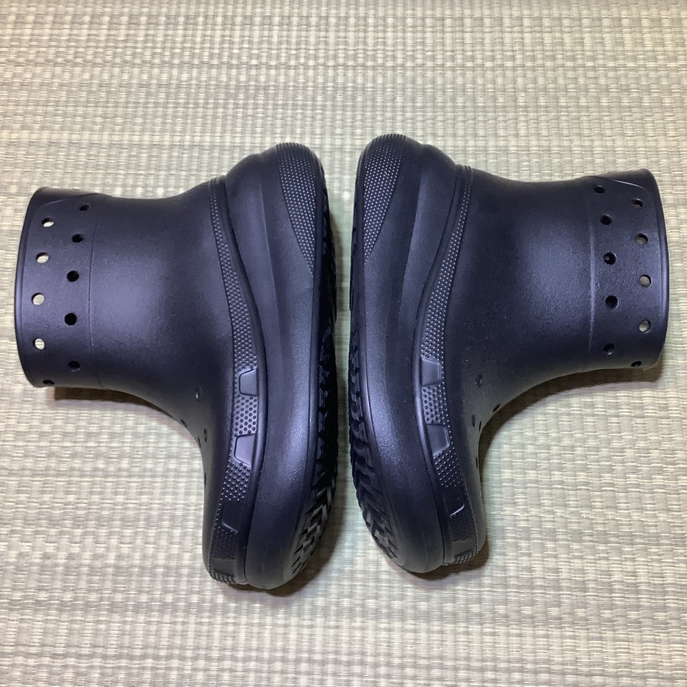 Crocs Black Crush Classic Platform Rain Boots Men’s 7 Women’s 9 - Picture 5 of 8